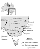 Fig. 16. Map of Australia showing cupola localities. Key map and map base copyright © KG Grimes, 2000, used with permission.